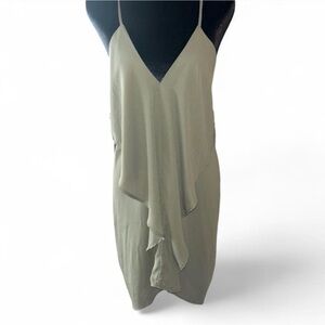 Chic Asymmetrical Olive Dress